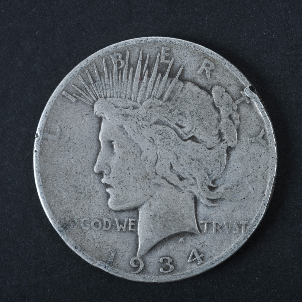 Pair of 1934-D and 1934-S Peace Silver Dollars