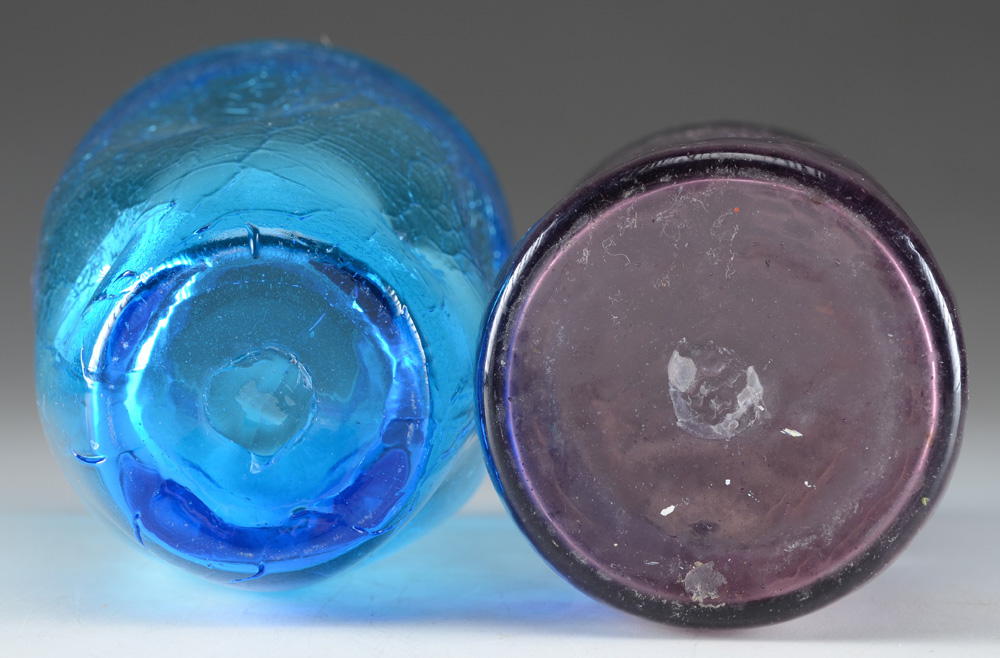 Pair of Blenko Artisan Crackle Tumblers