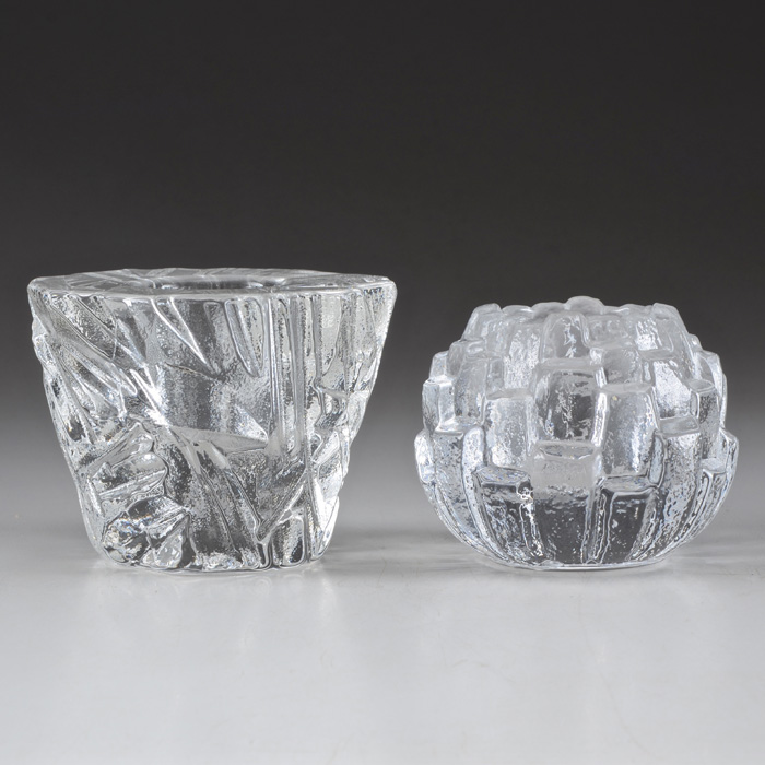Orrefors and Kosta-Boda Glass Candle Holders