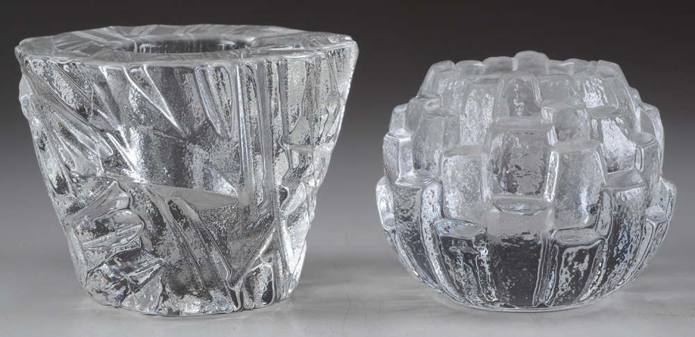 Orrefors and Kosta-Boda Glass Candle Holders