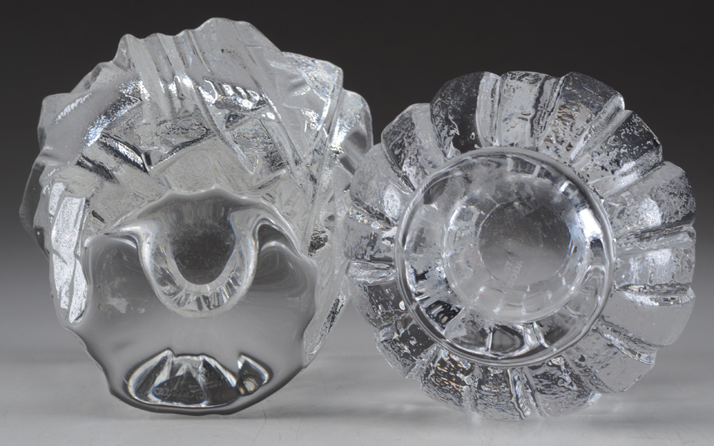 Orrefors and Kosta-Boda Glass Candle Holders