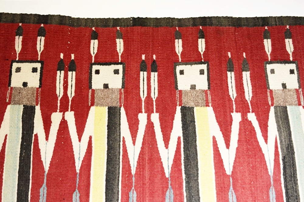 Fabulous Early 20th C. Navajo Yei Hand Woven Figural Rug