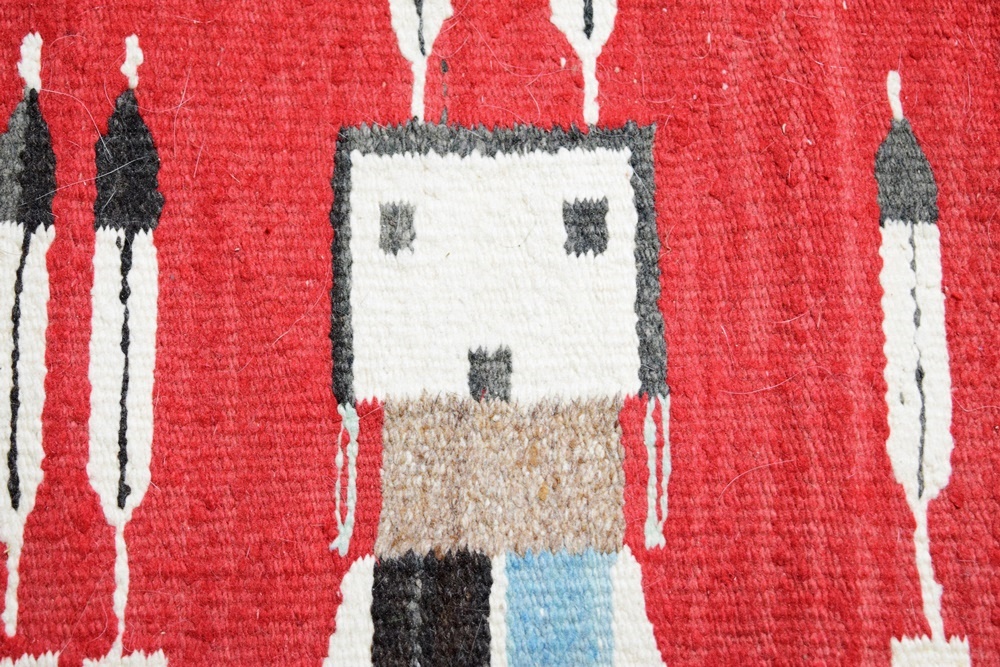 Fabulous Early 20th C. Navajo Yei Hand Woven Figural Rug