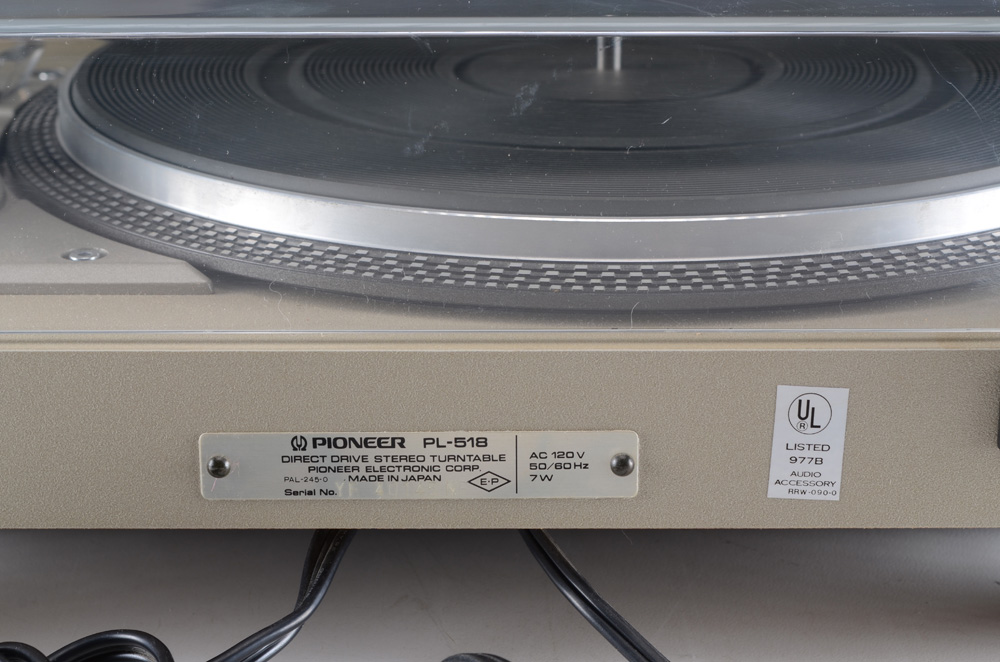 Pioneer Direct Drive PL-518 Turntable
