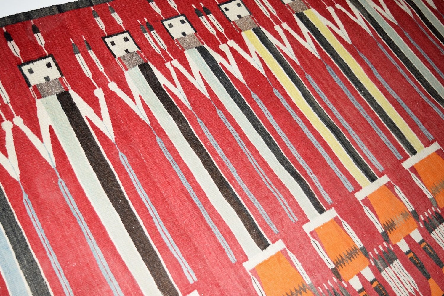 Fabulous Early 20th C. Navajo Yei Hand Woven Figural Rug