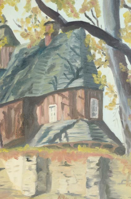 Louise Goetz Original Oil Painting "400 Year Old Roman Catholic Church, Czechoslovakia"