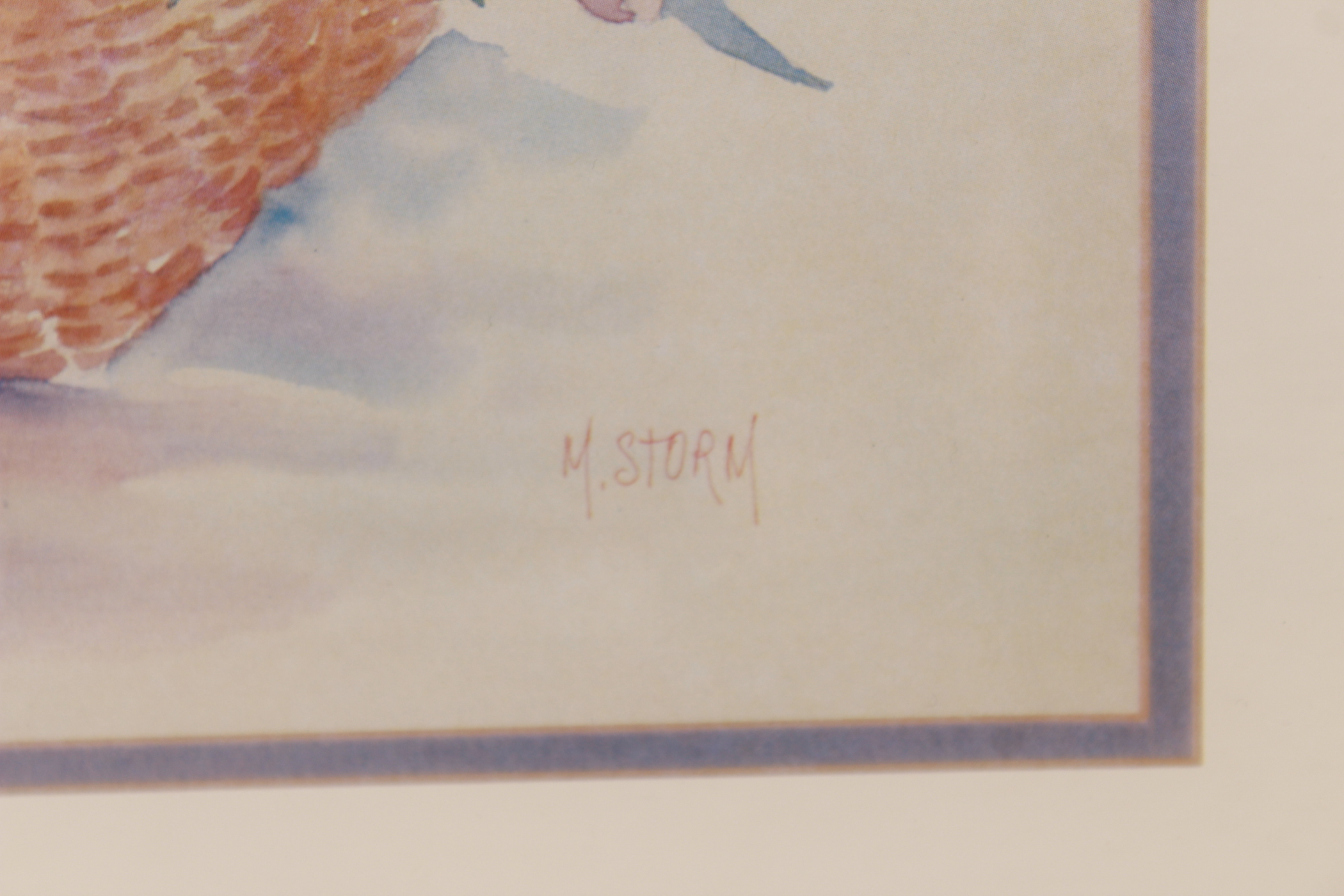 Pair of Floral Offset Lithograph Prints after Watercolor Paintings