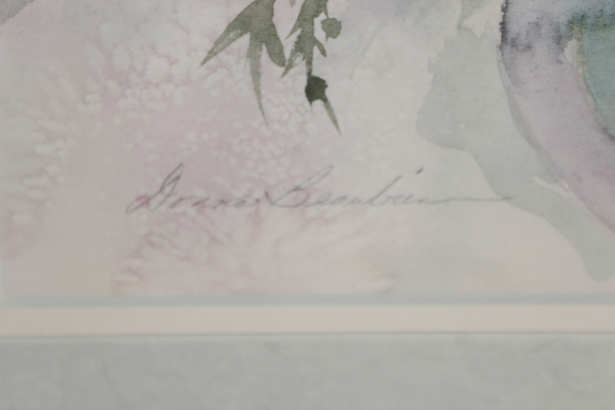 Pair of Floral Offset Lithograph Prints after Watercolor Paintings