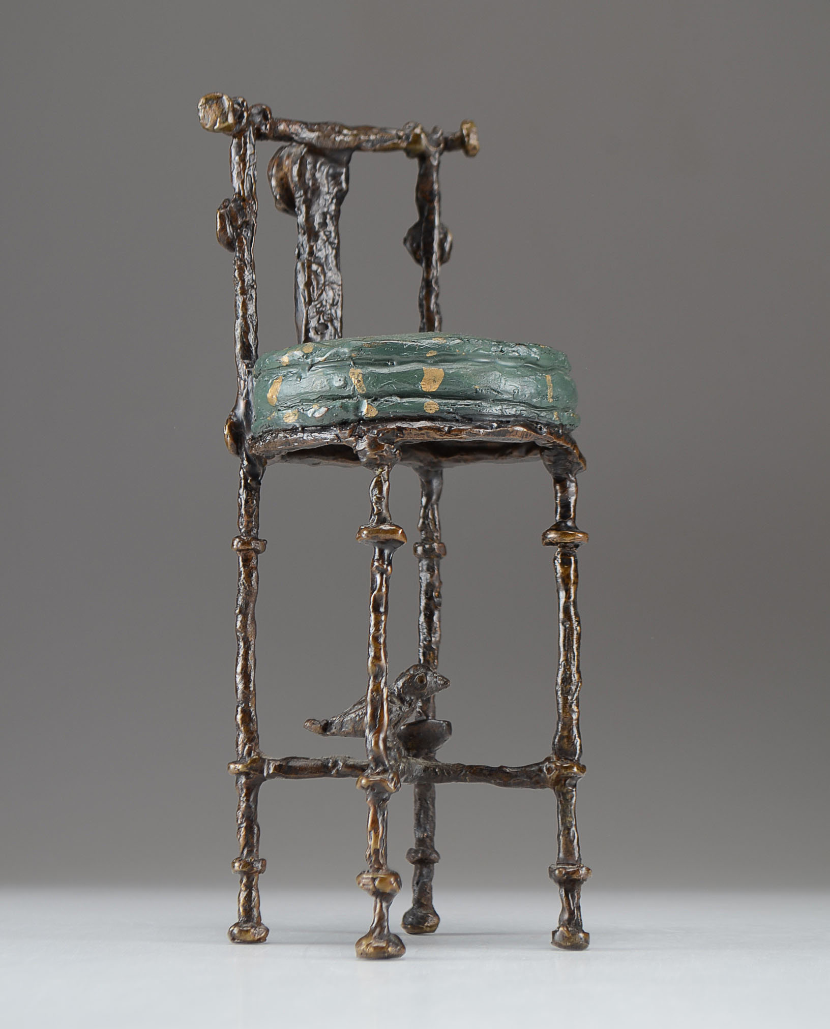 Diego Giacometti Style Bronze Cast Chair Maquette