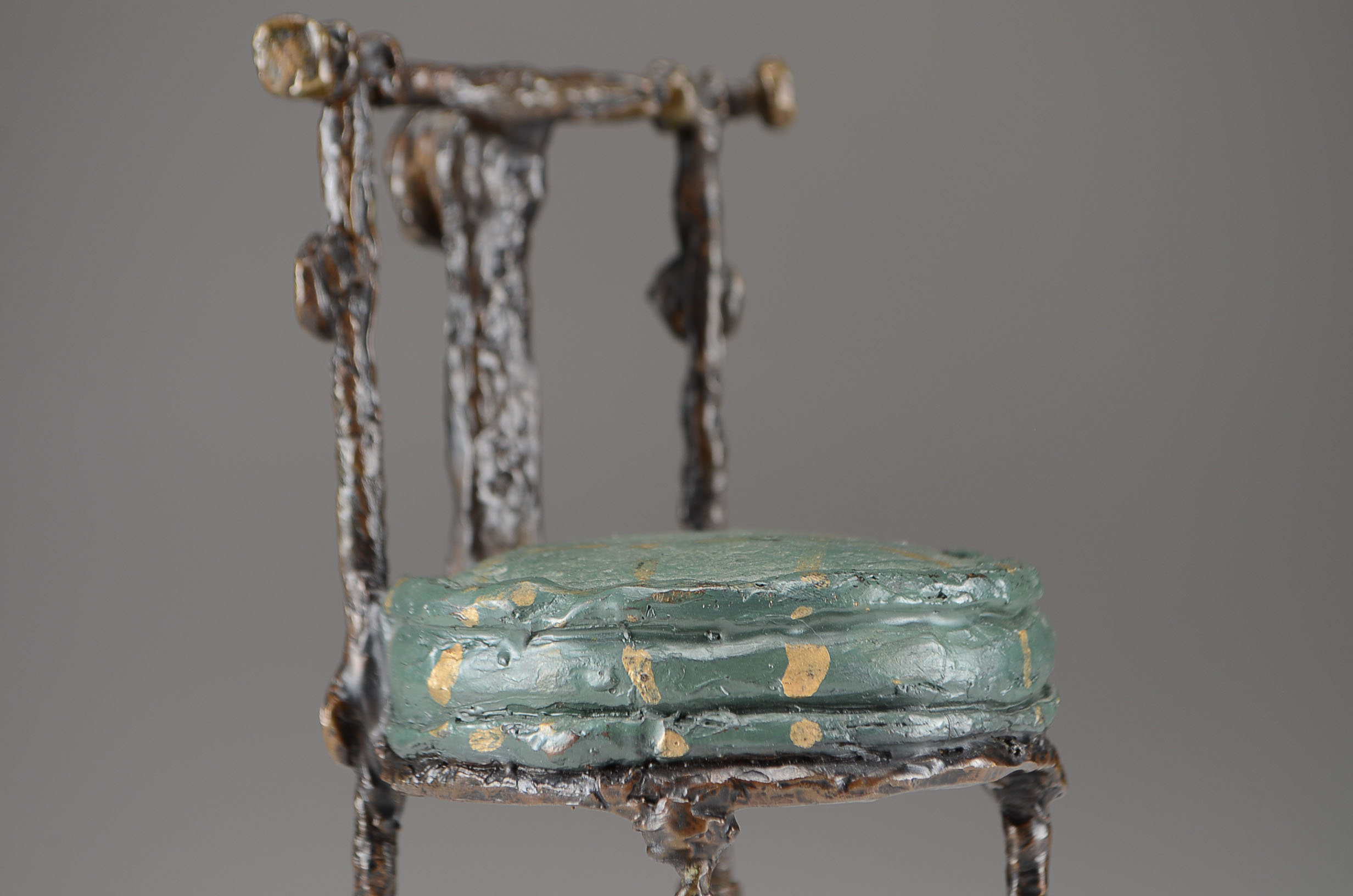 Diego Giacometti Style Bronze Cast Chair Maquette