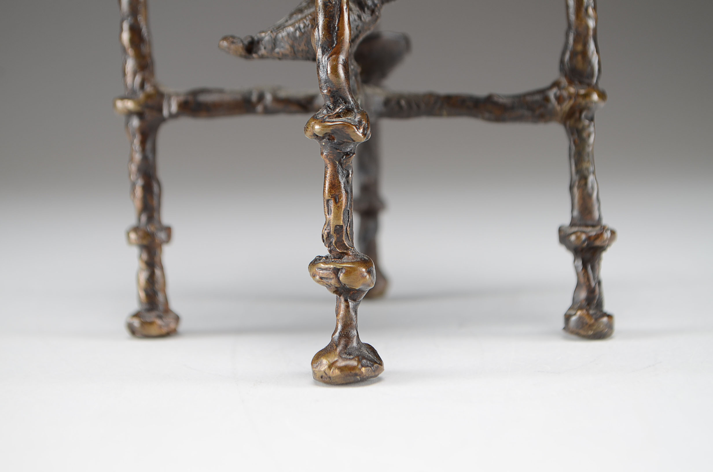 Diego Giacometti Style Bronze Cast Chair Maquette