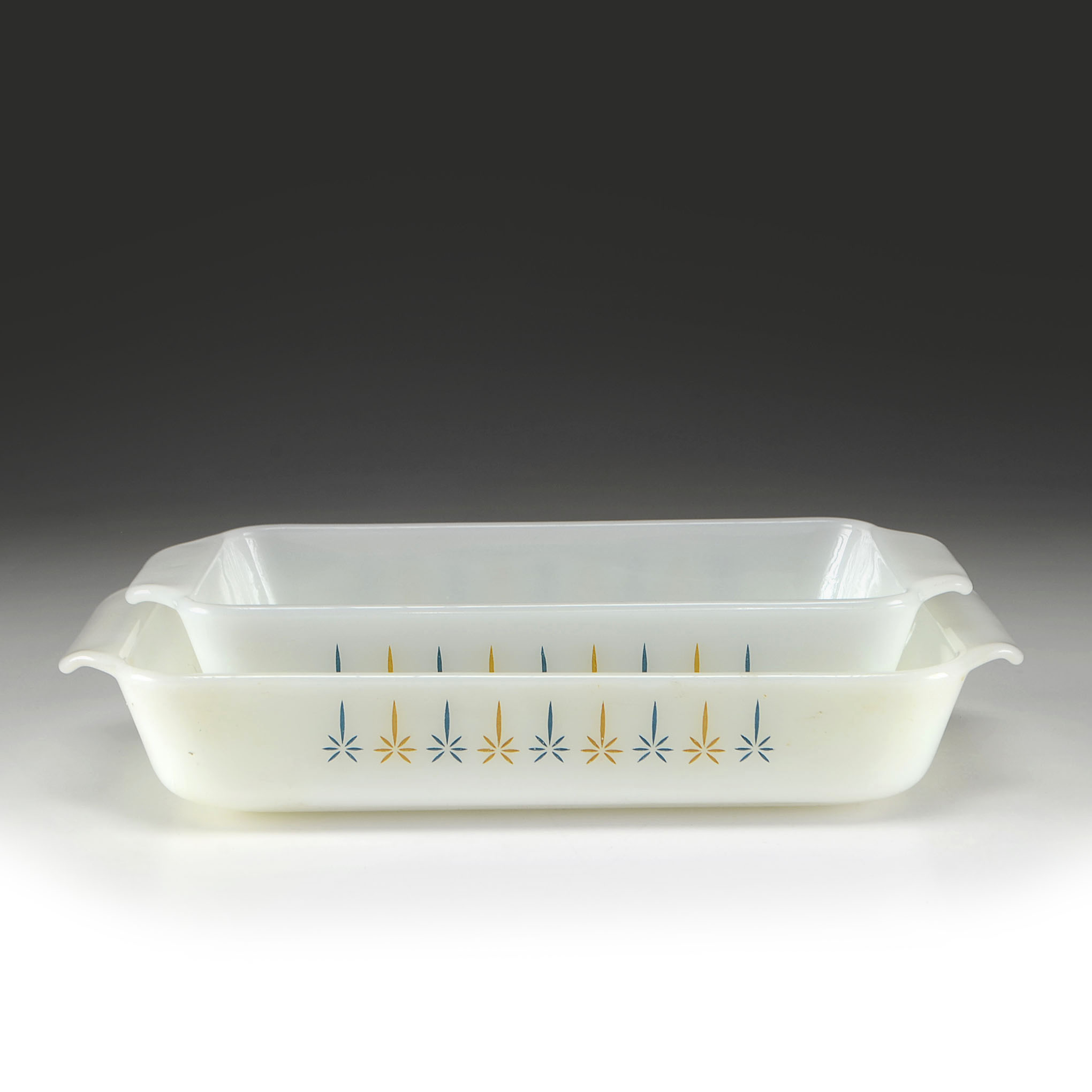 Anchor Hocking Fire-King Glass "Candle-Glow" Baking Pans