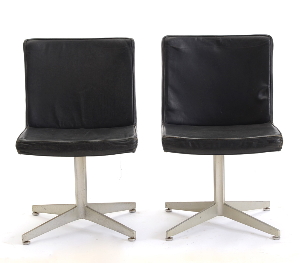 Pair of GF Leather Side Chairs