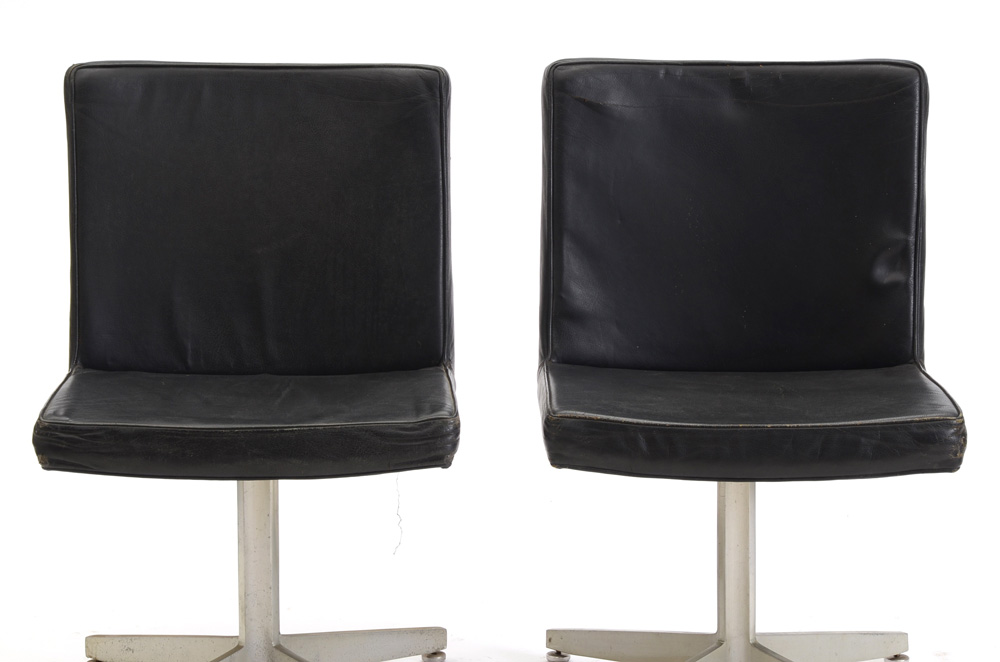 Pair of GF Leather Side Chairs