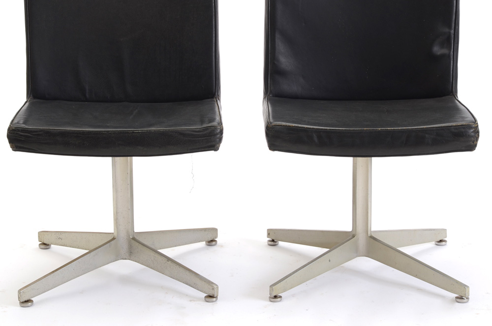 Pair of GF Leather Side Chairs