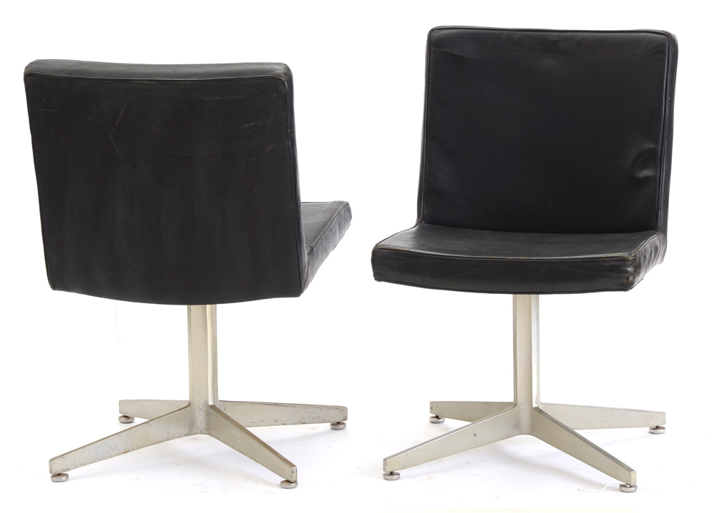 Pair of GF Leather Side Chairs