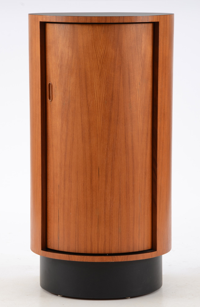 Danish Modern Cylindrical Teak Bar Cabinet