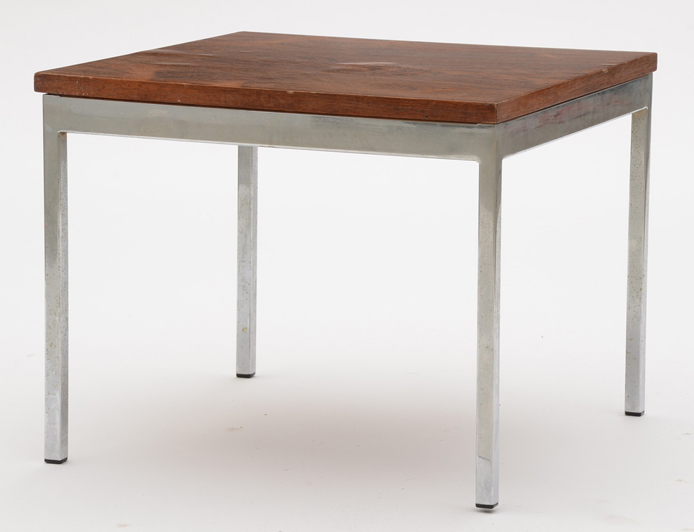 Florence Knoll Style Rosewood and Chrome End Table