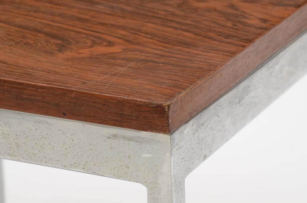 Florence Knoll Style Rosewood and Chrome End Table