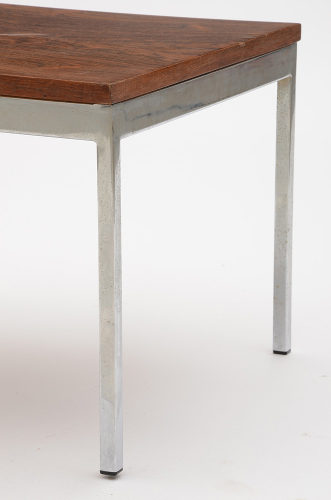 Florence Knoll Style Rosewood and Chrome End Table