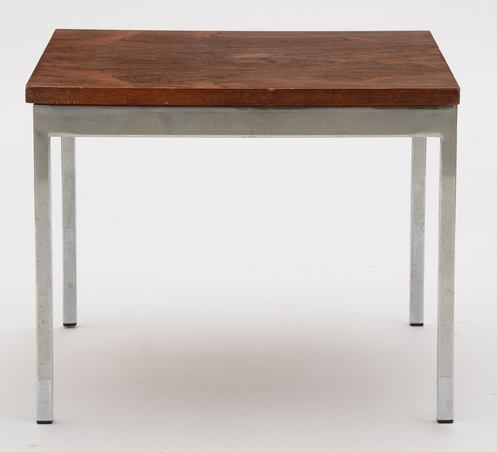 Florence Knoll Style Rosewood and Chrome End Table