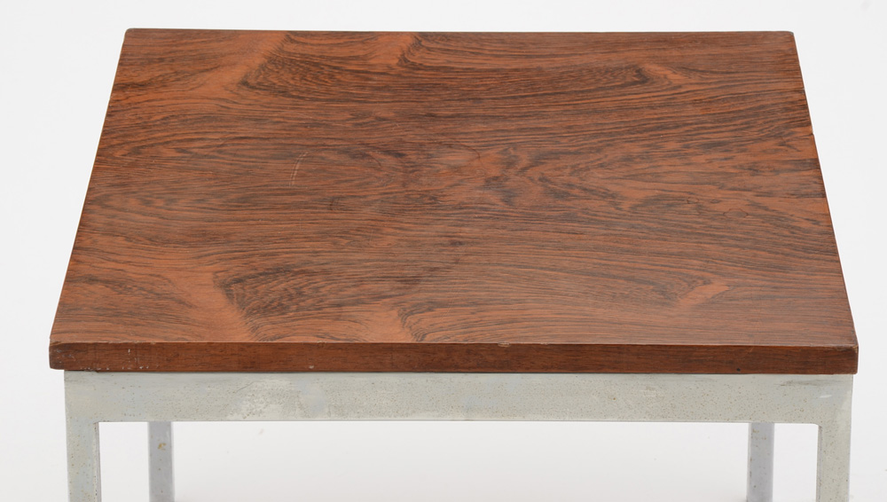 Florence Knoll Style Rosewood and Chrome End Table