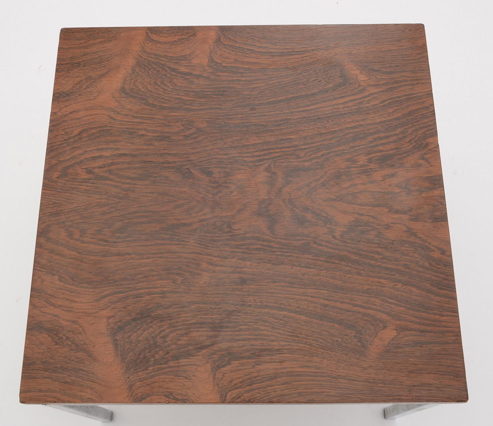 Florence Knoll Style Rosewood and Chrome End Table