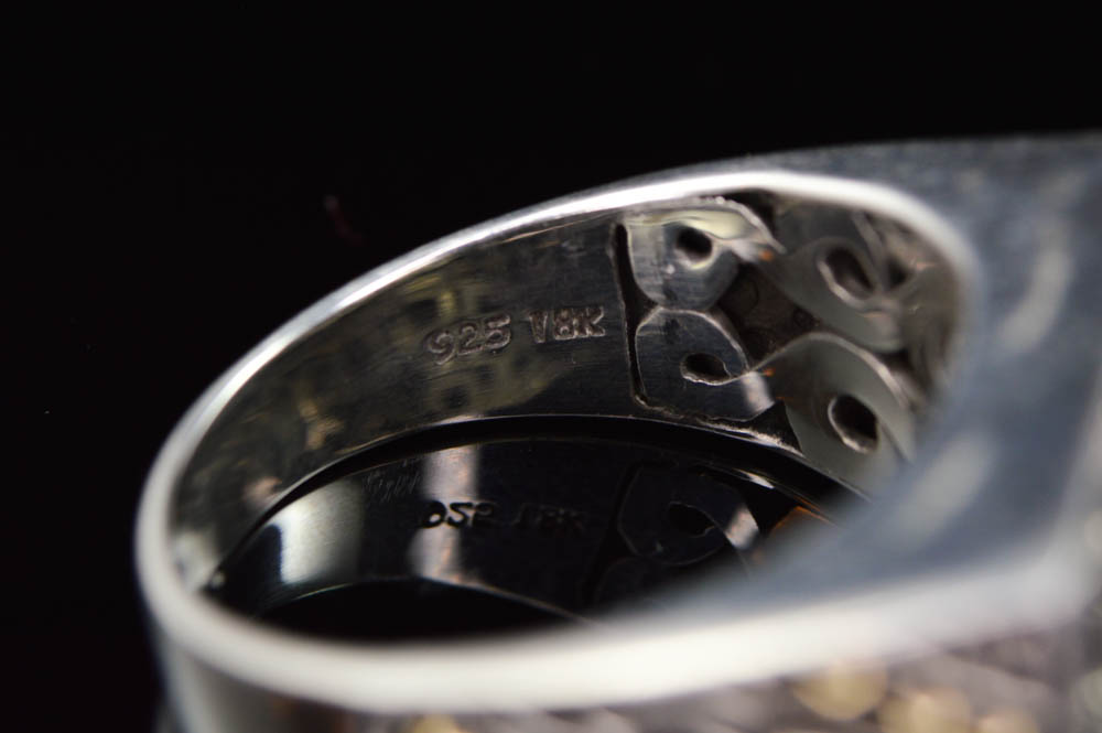 Robert Manse Sterling Silver 18K Gold and Onyx Mens Ring