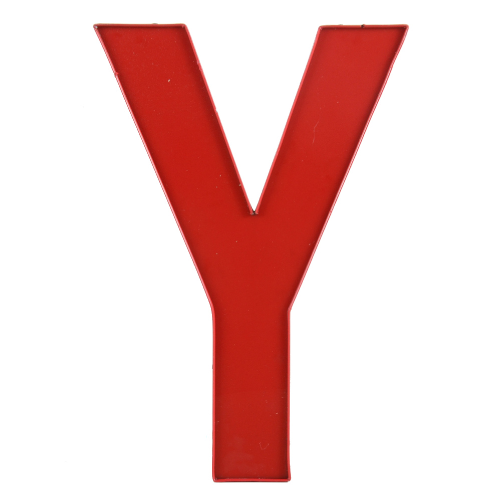 Large Red Metal Letter Y