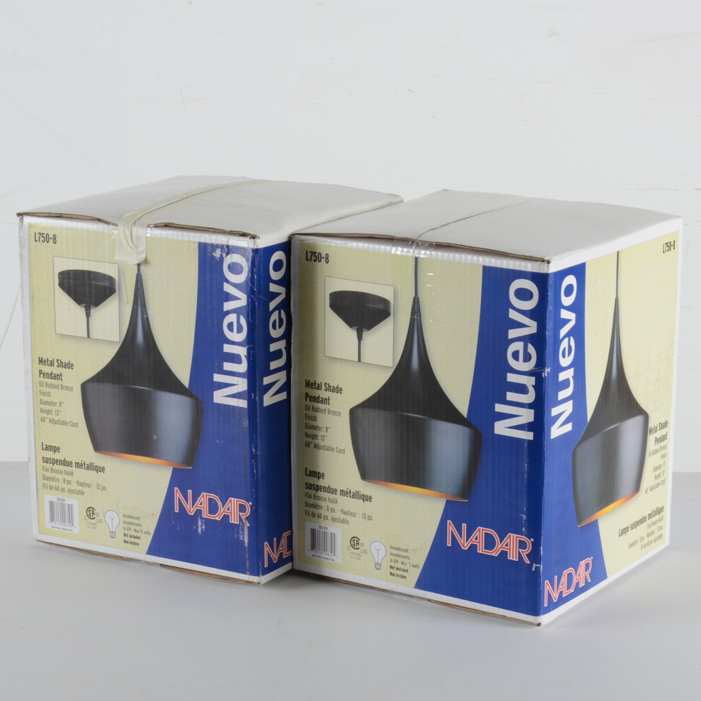 Pair of Nuevo Modernist Ceiling Lights