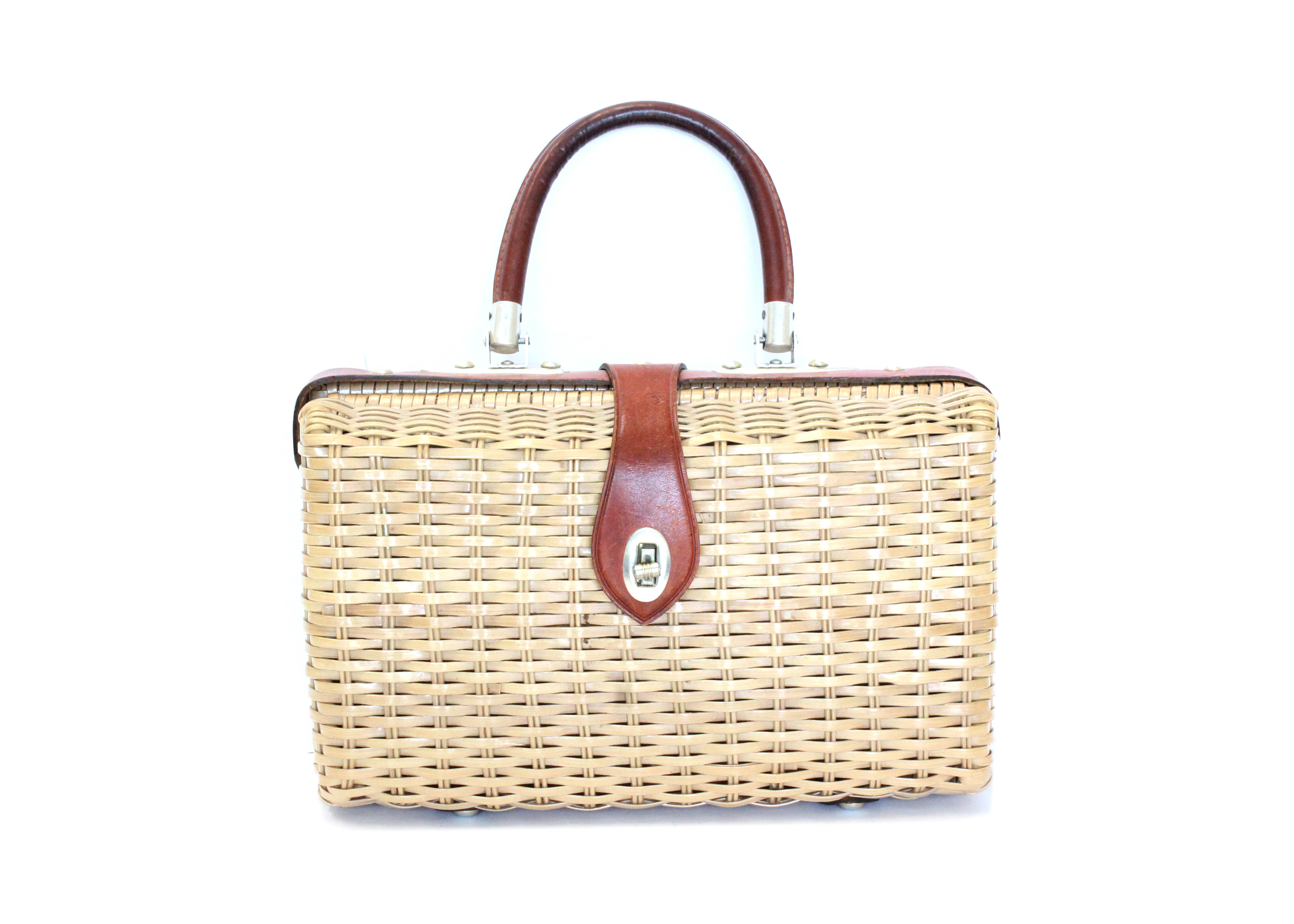 Coated Wicker Handbag