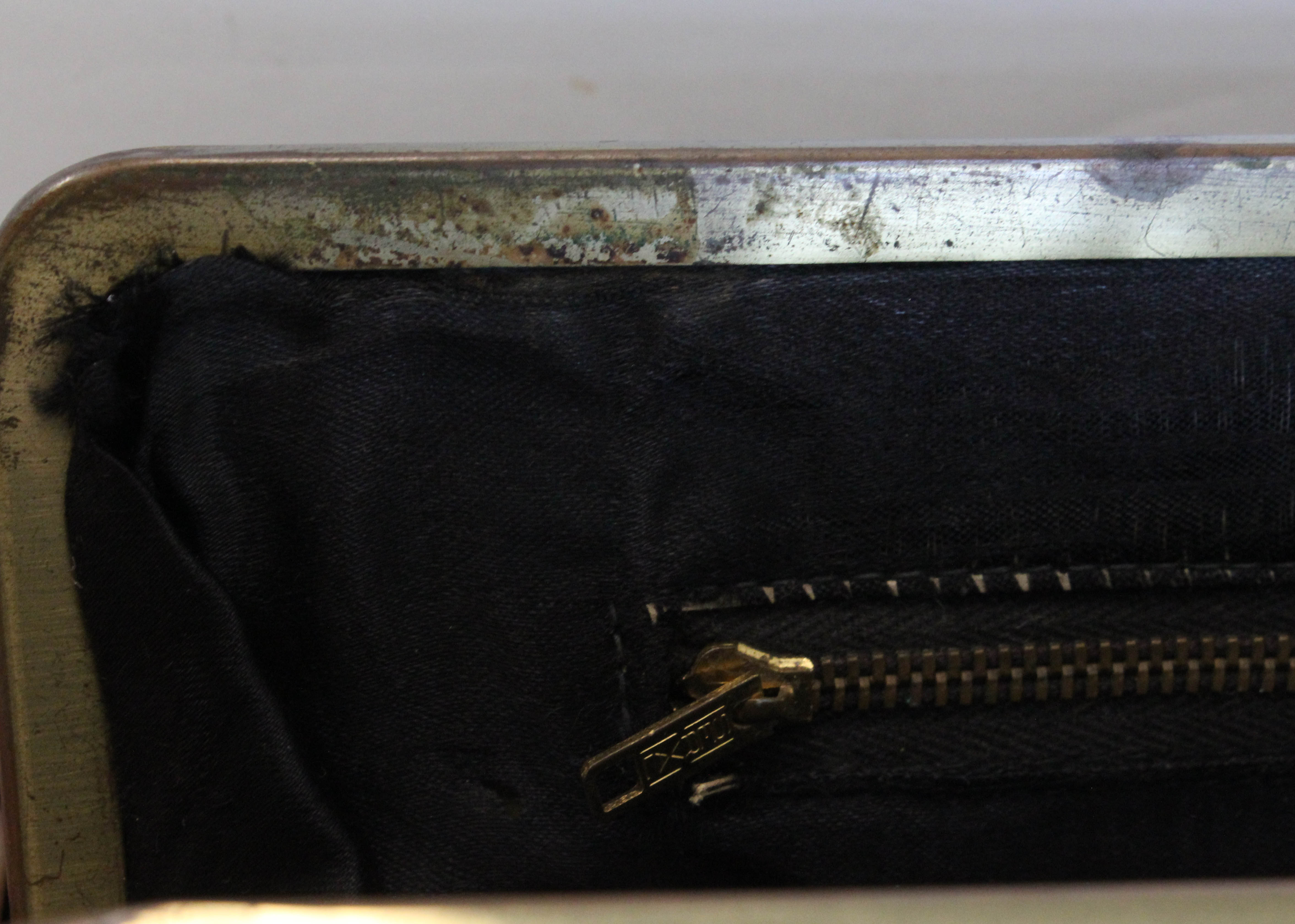 Black Velvet and Pearl Lucite Clutch Purse