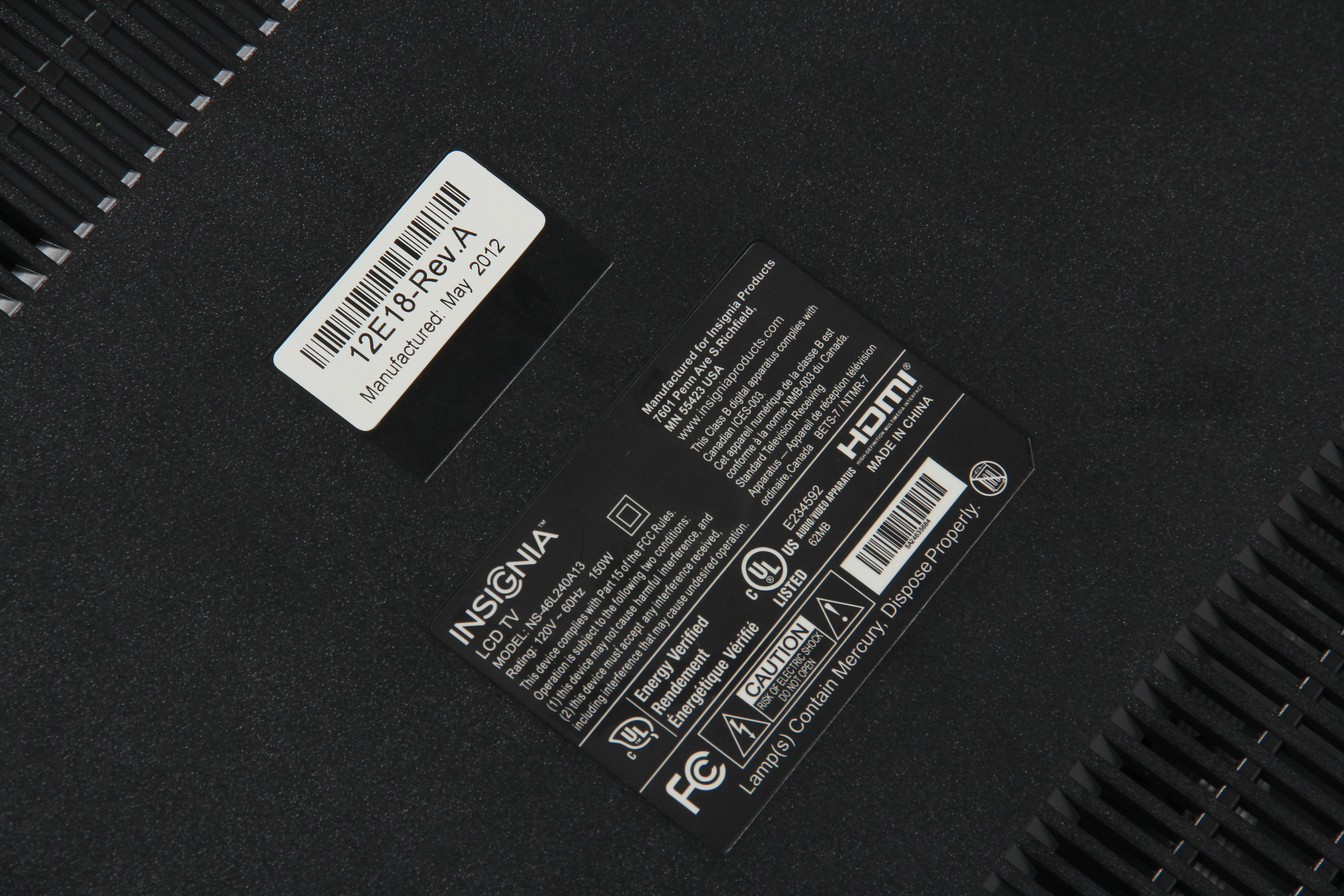 Insignia 46 Inch LCD TV