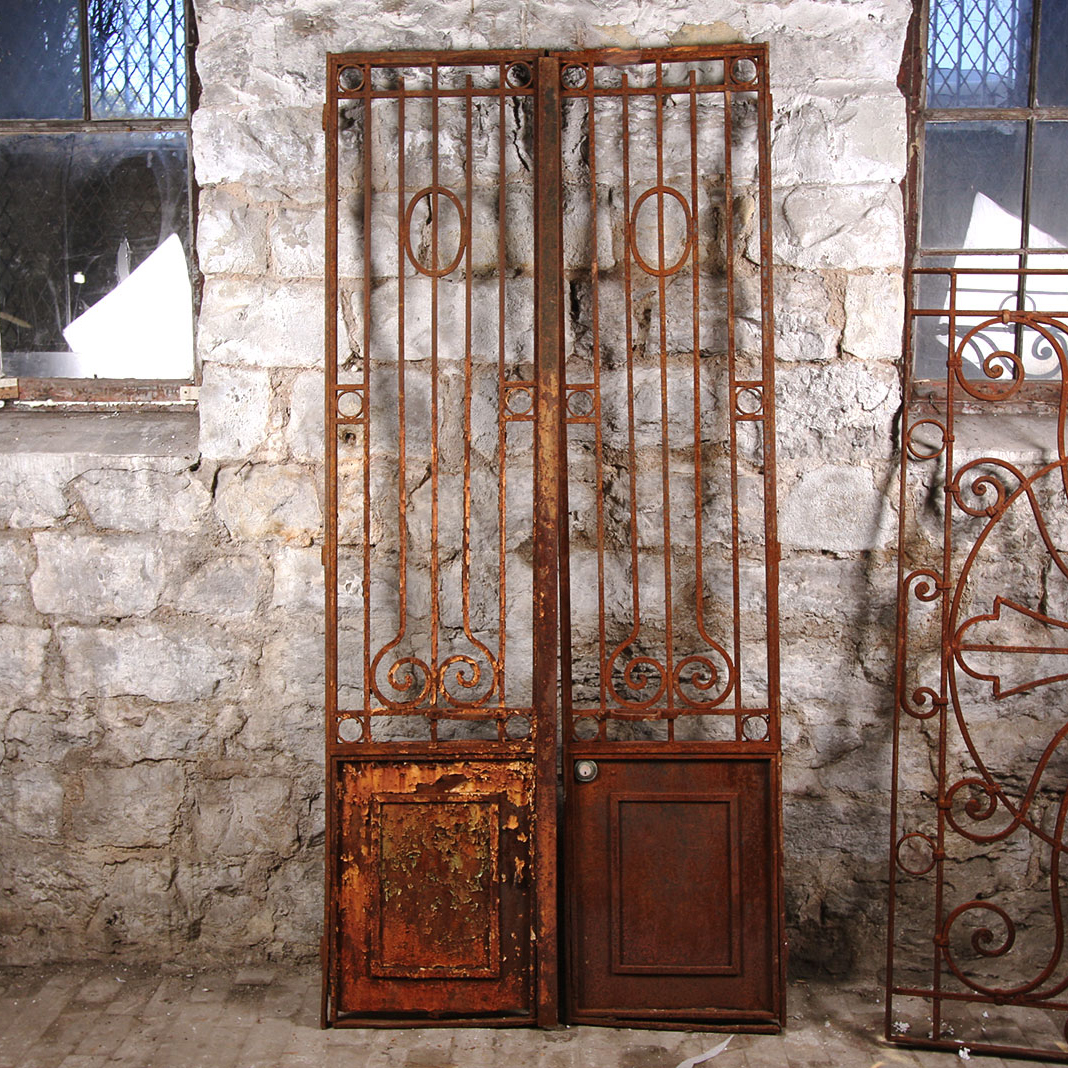 Antique Architectural Salvage Wrought Iron Doors