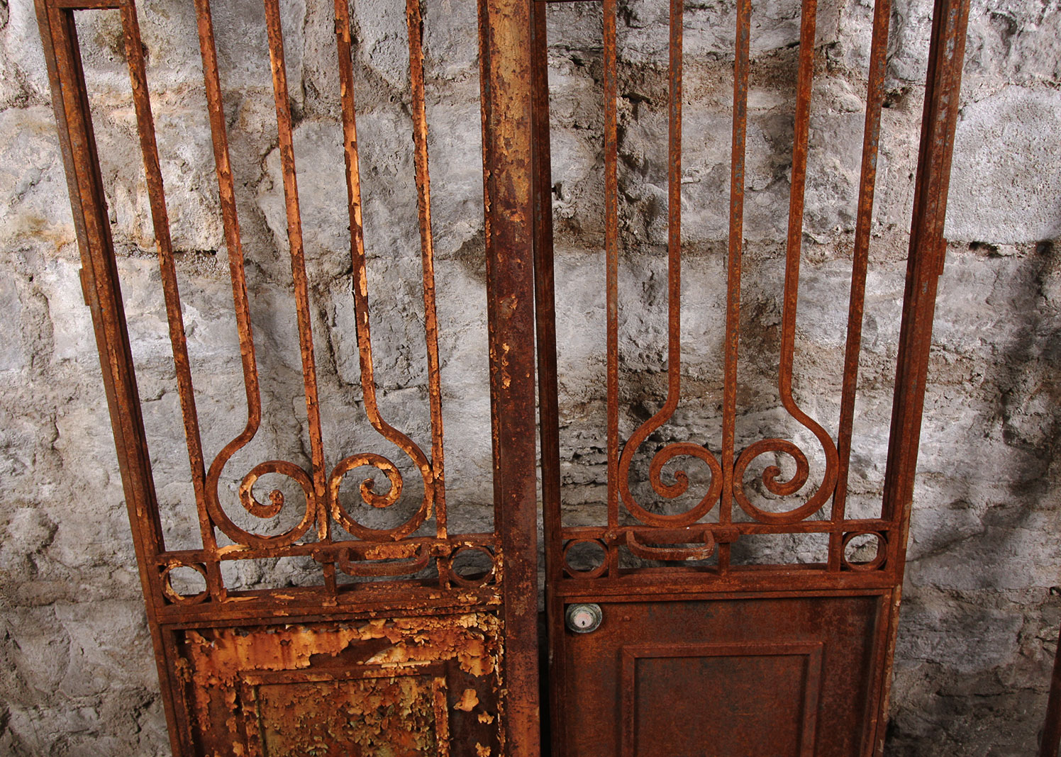 Antique Architectural Salvage Wrought Iron Doors