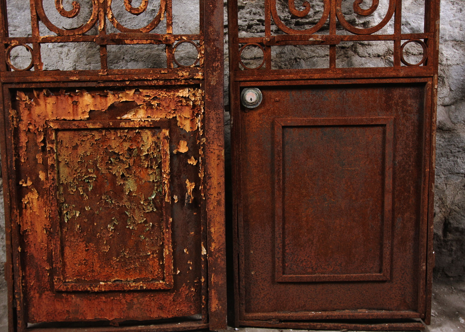 Antique Architectural Salvage Wrought Iron Doors