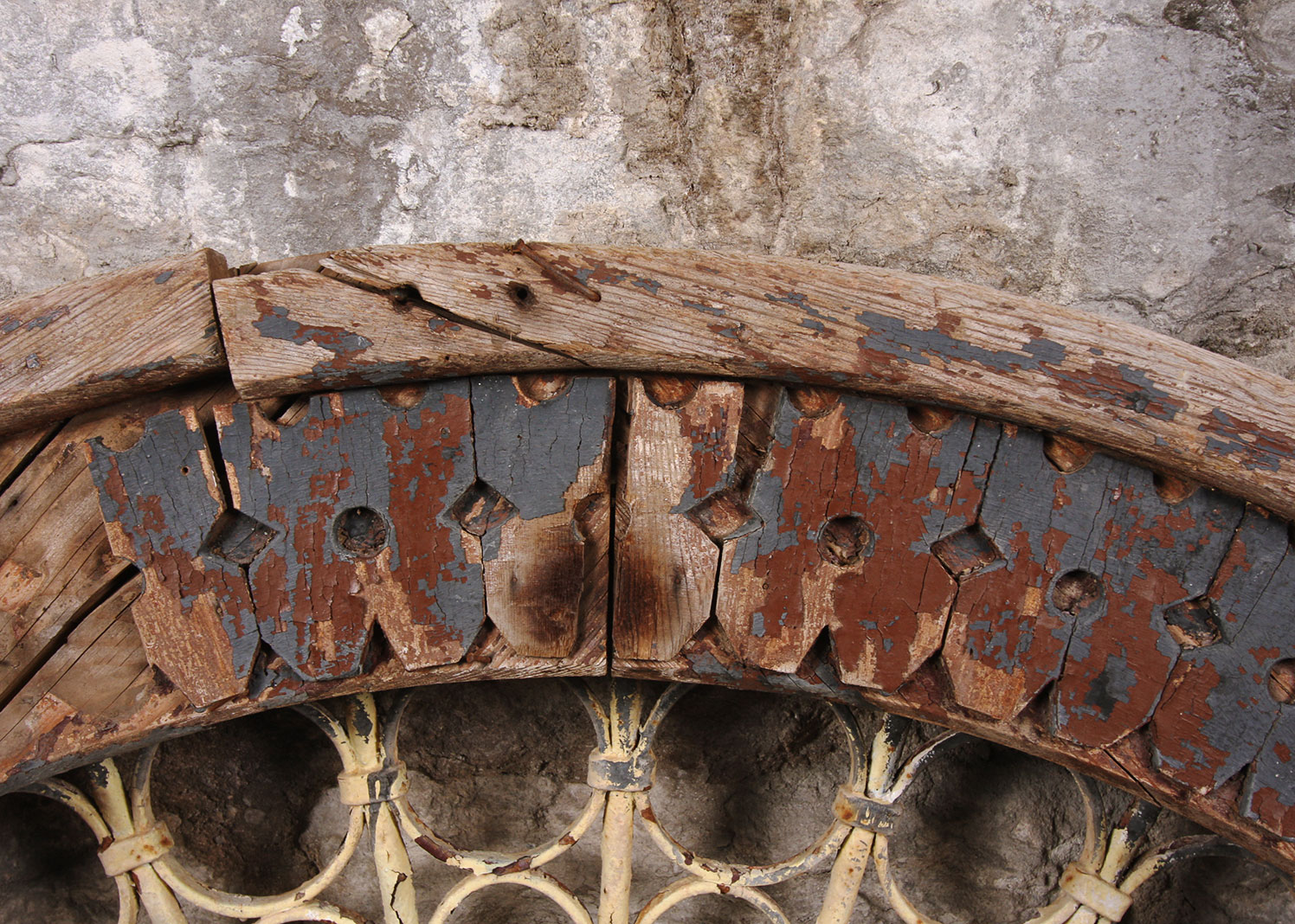 Arched Antique Architectural Salvage Wrought Iron Lunette