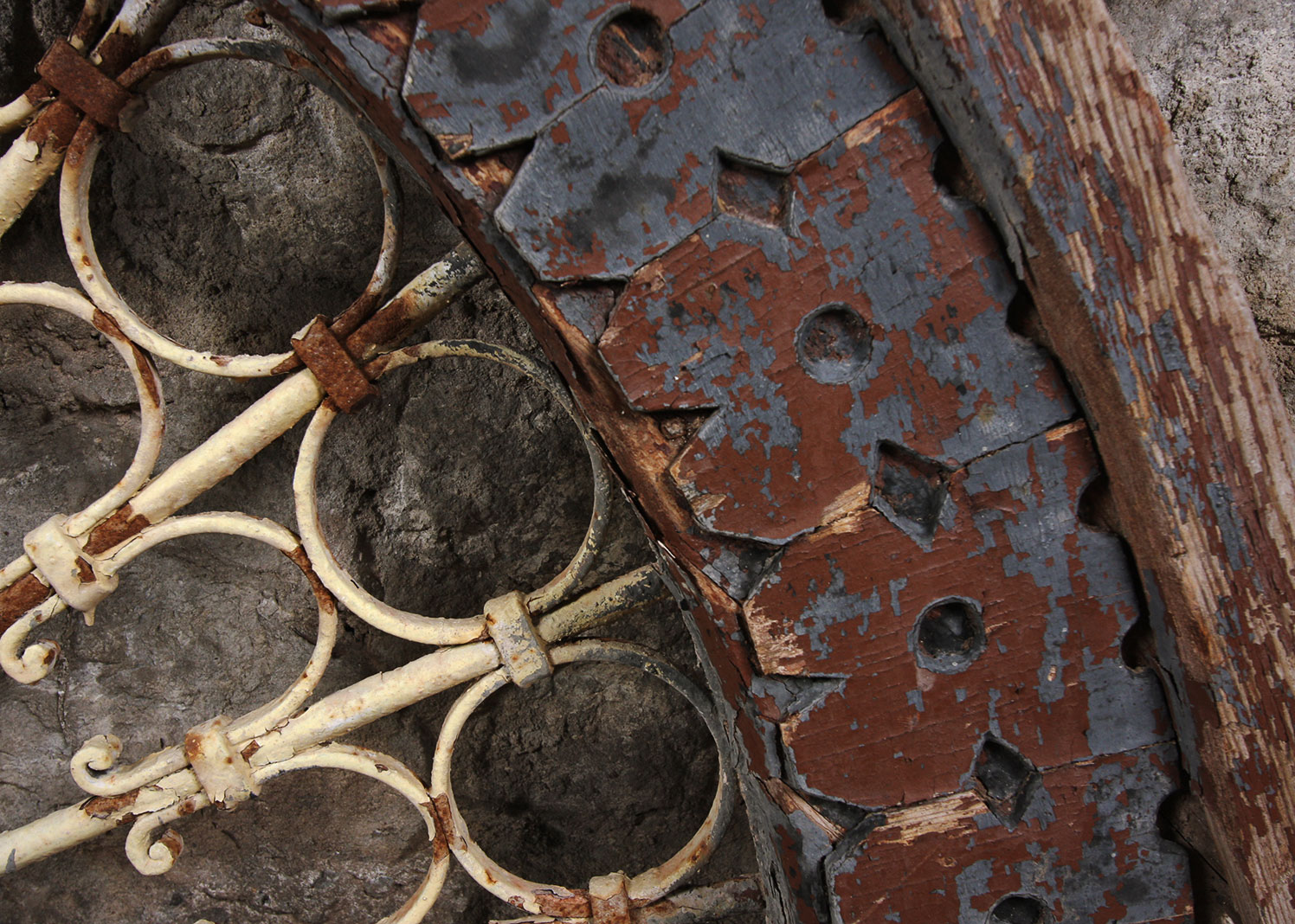 Arched Antique Architectural Salvage Wrought Iron Lunette