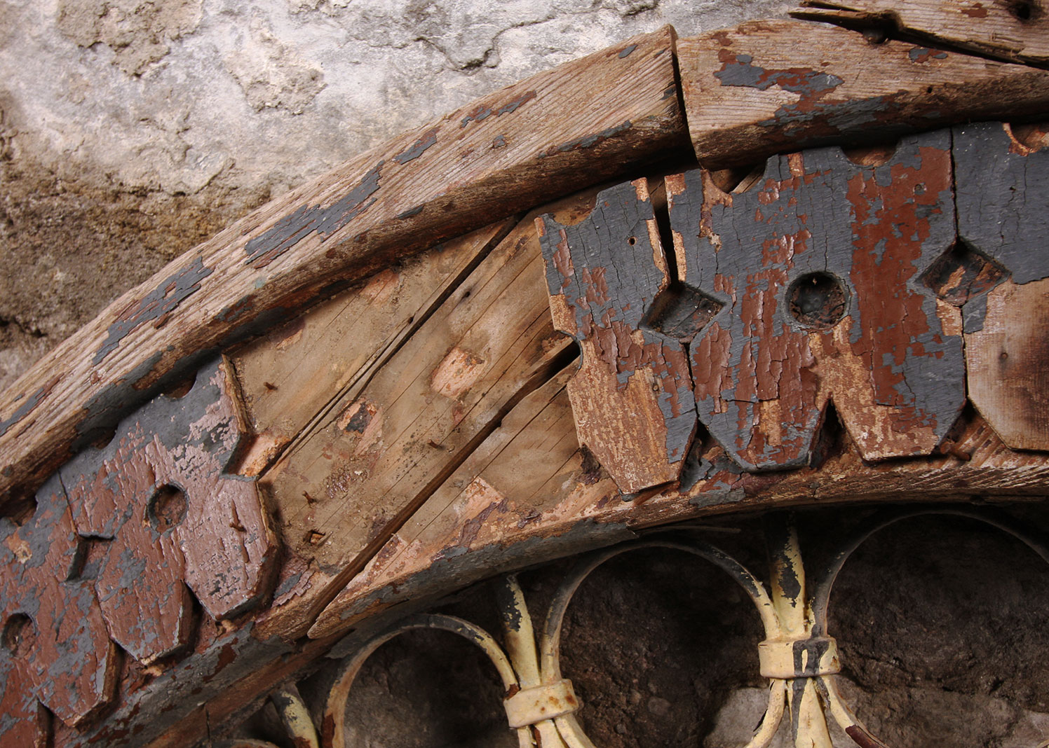 Arched Antique Architectural Salvage Wrought Iron Lunette