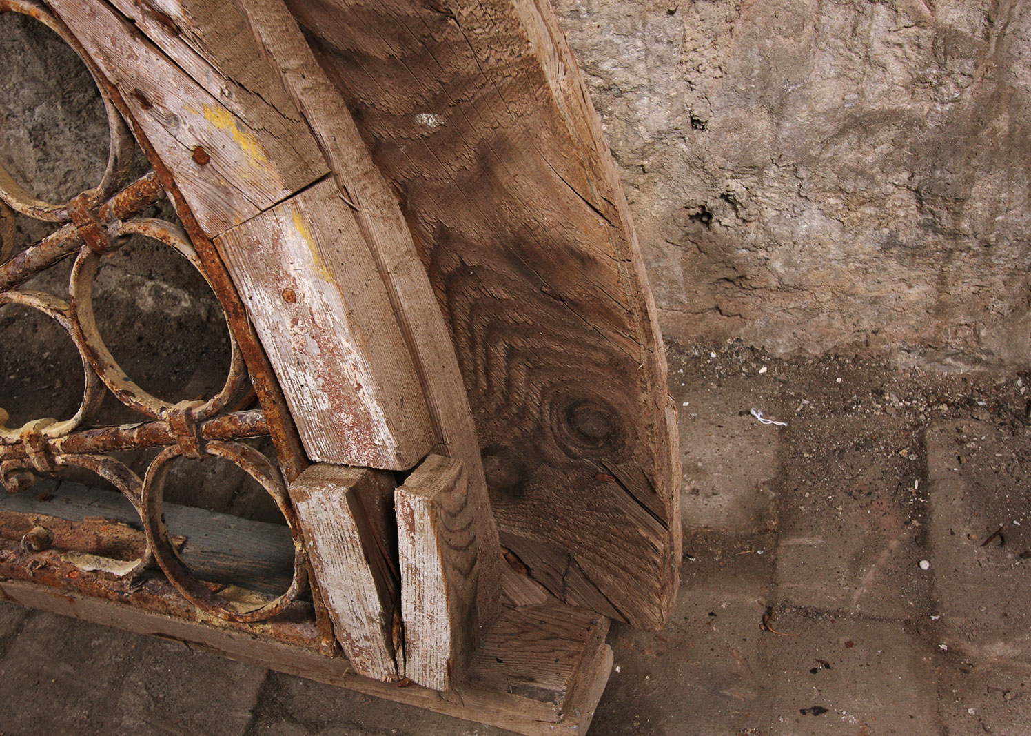 Arched Antique Architectural Salvage Wrought Iron Lunette