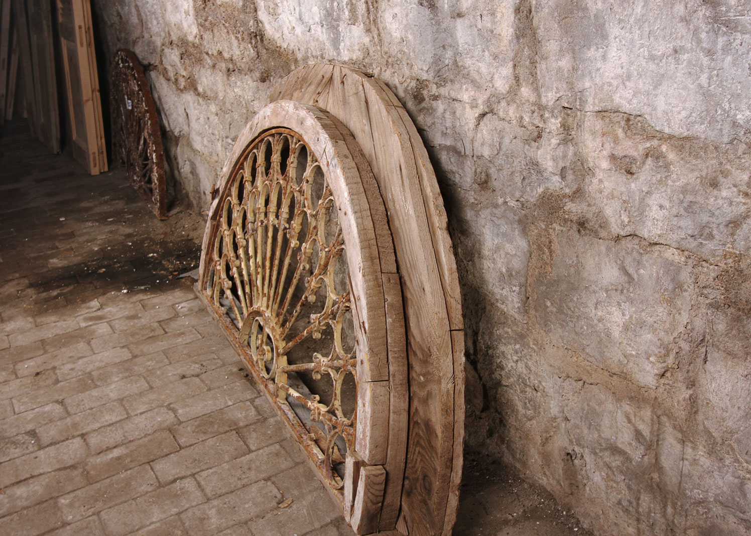 Arched Antique Architectural Salvage Wrought Iron Lunette