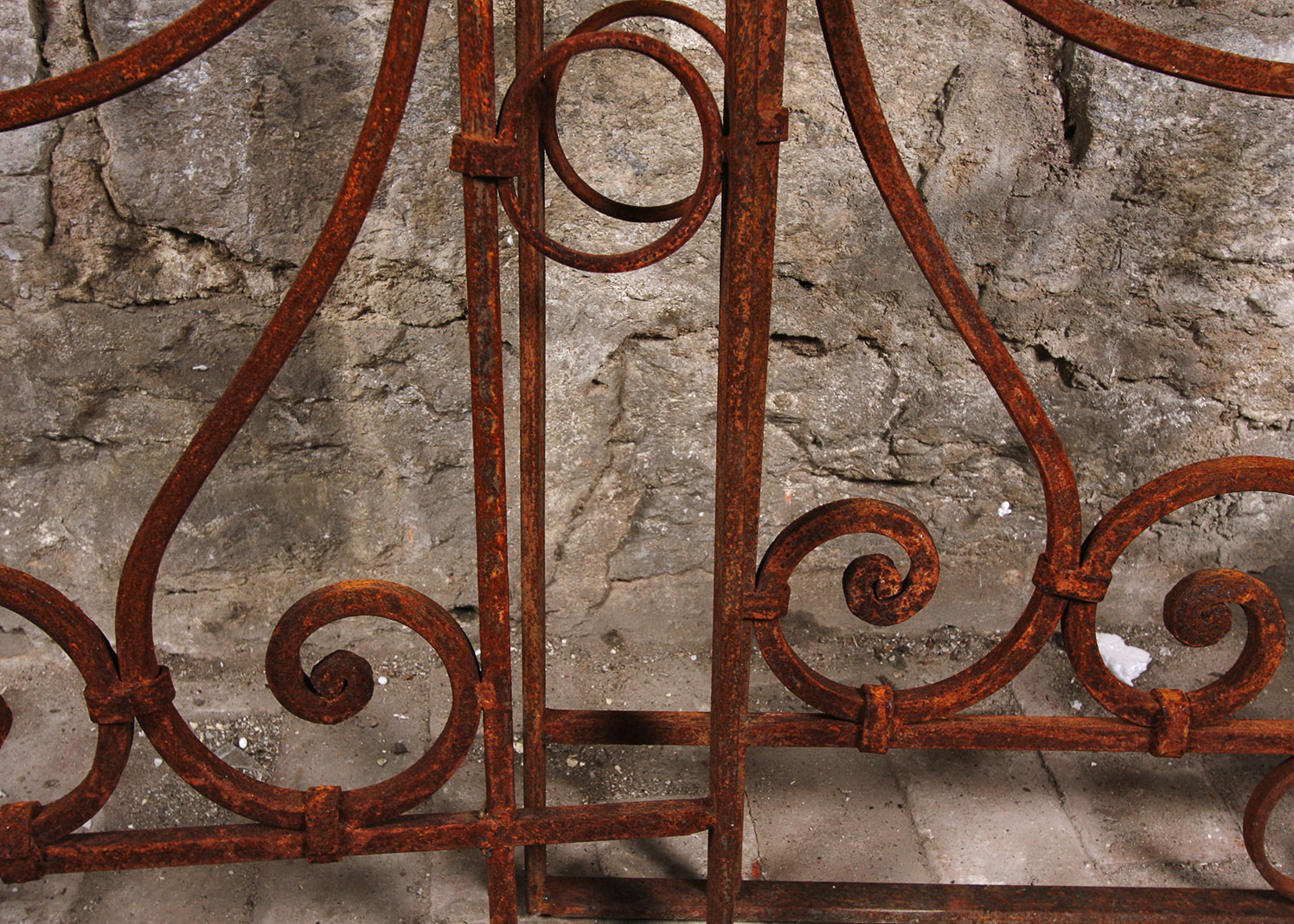 Large Antique Architectural Salvage Wrought Iron Gate Panels