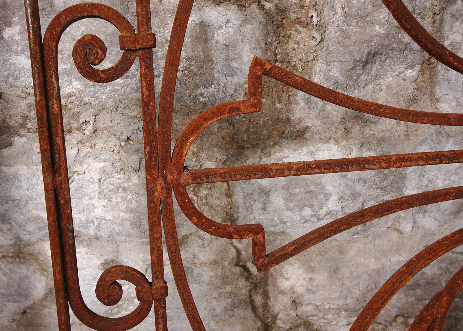 Large Antique Architectural Salvage Wrought Iron Gate Panels