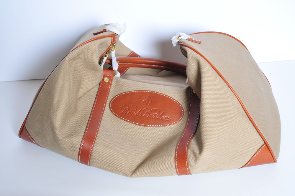 Brooks Brothers Travel Bag and Vintage Leather Briefcase