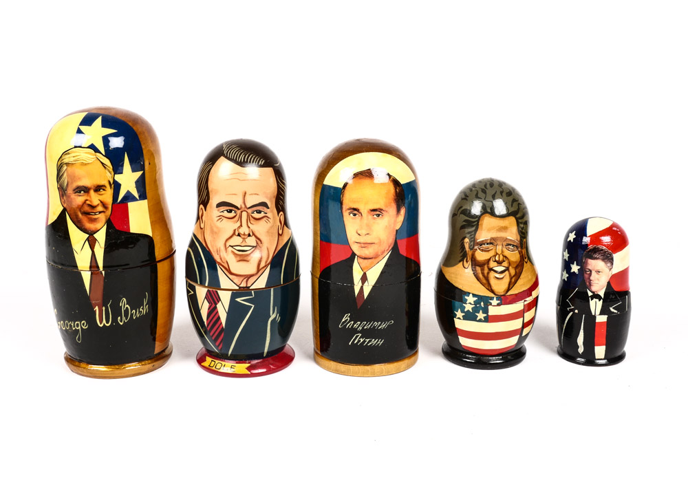 Assortment of Presidential Russian Nesting Dolls