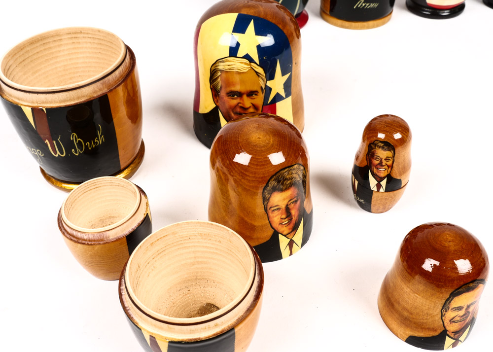 Assortment of Presidential Russian Nesting Dolls