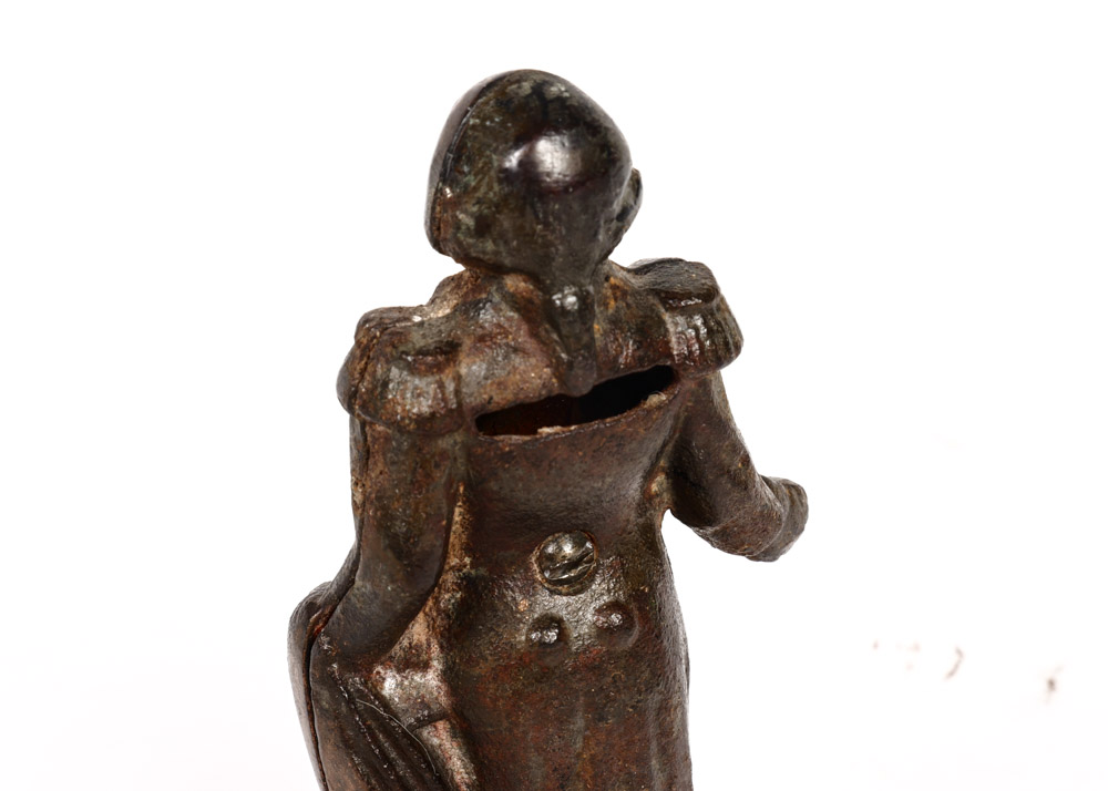 Bronzed Cast Iron George Washington Coin Bank