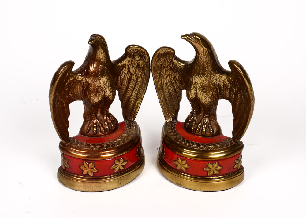 Pair of Vintage Brass Eagle Bookends