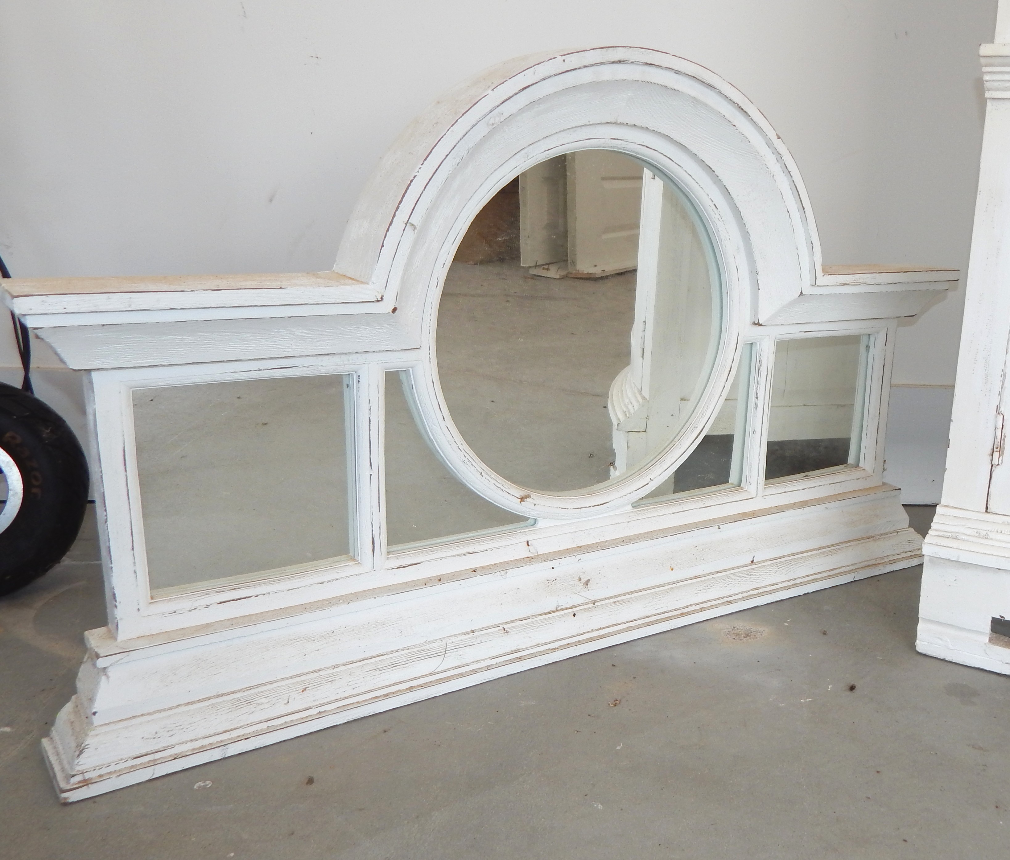 White Corner Cabinet and Mirror