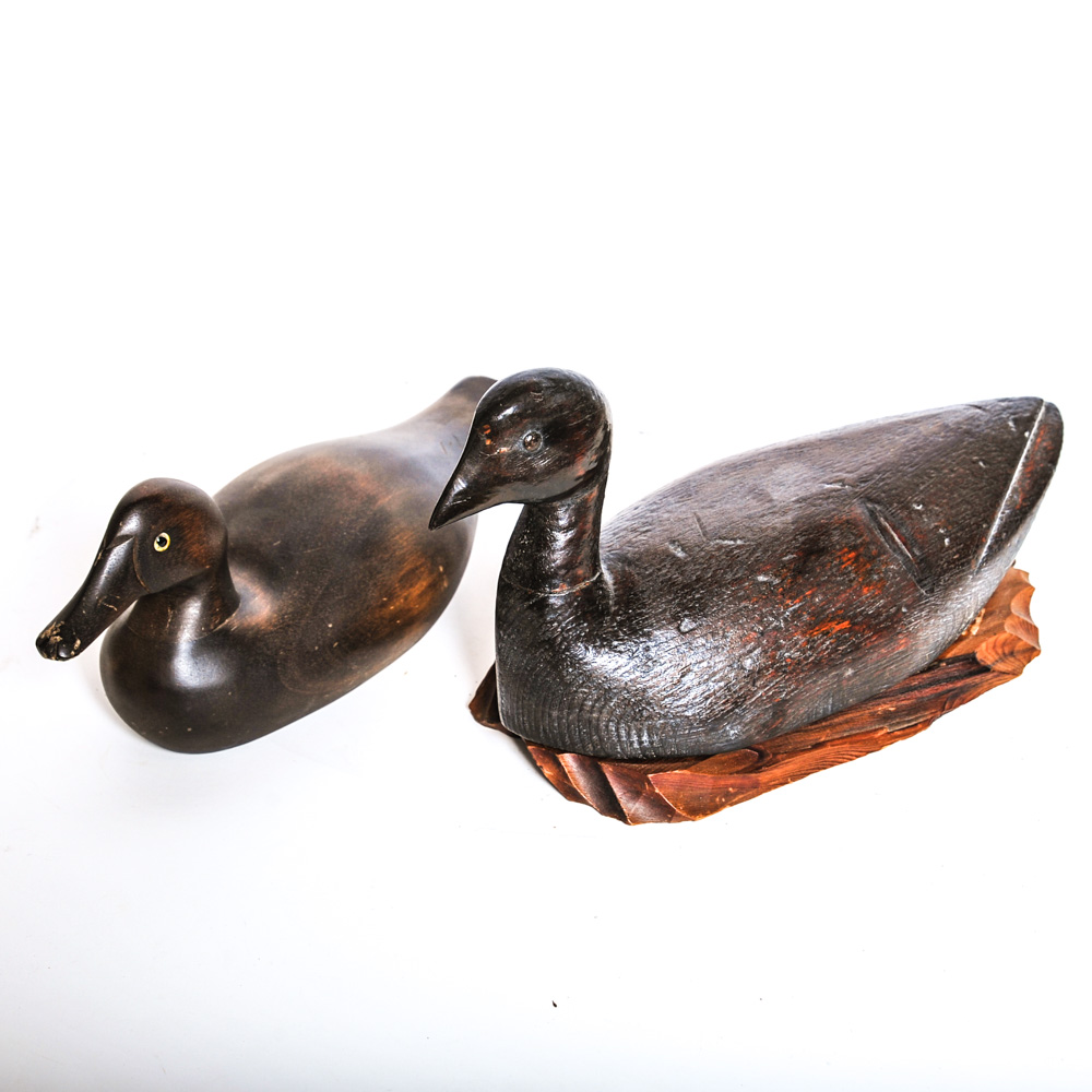 Vintage Hand Carved Wooden Duck Decoys